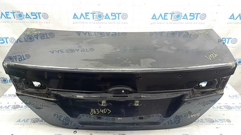 Toyota Camry V50 12-14 USA XLE trunk lid, black 218, under spoiler, scratches