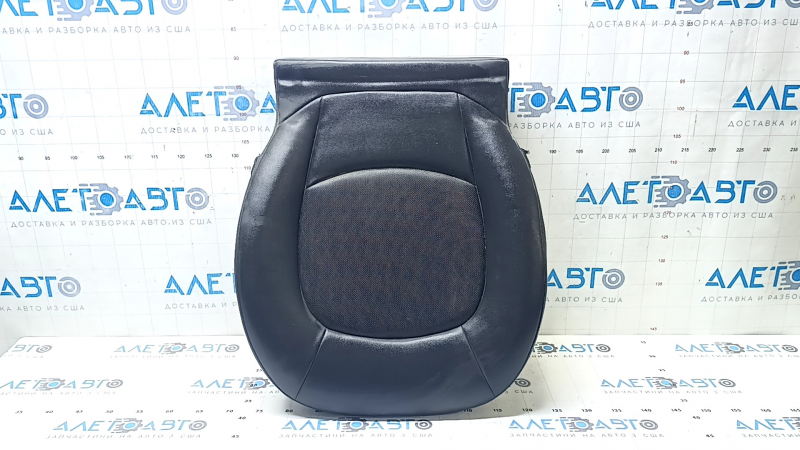 Mini Cooper Countryman R60 10-16 driver's seat cushion upholstery, black leather, perforated, heated, wrinkled