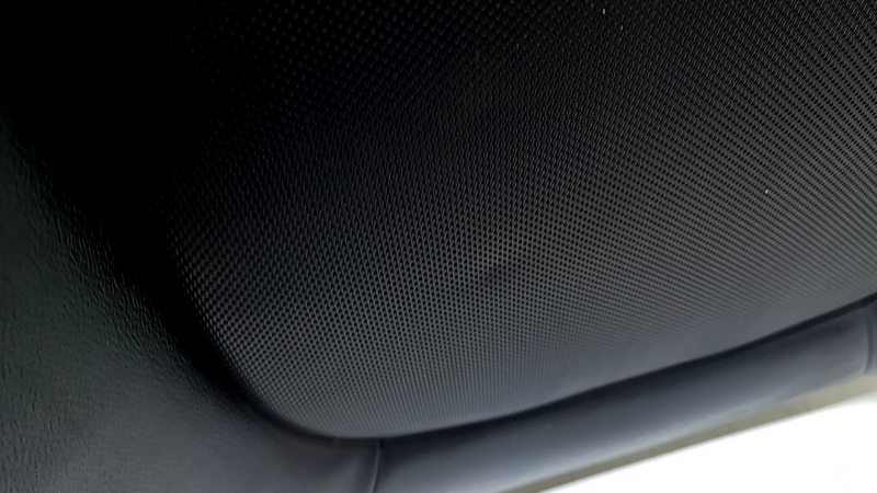 Mini Cooper Countryman R60 10-16 driver's seat cushion upholstery, black leather, perforated, heated, wrinkled