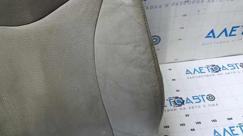 Toyota Prius 30 10 passenger seat back upholstery - beige leather, perforated, heated, wrinkled, dry-cleanable