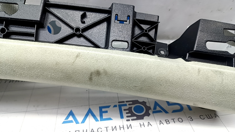 Tesla Model X 16-21 right front pillar trim, beige Alcantara, dry cleanable, scratches, broken mount