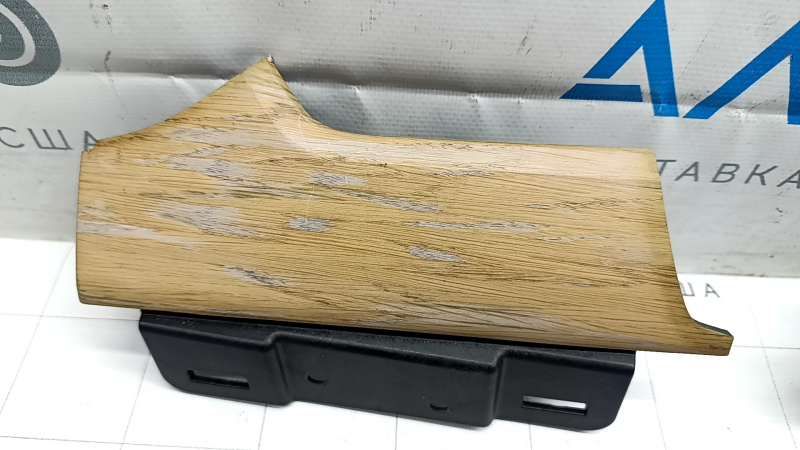 A set of front panel trims for the Tesla Model X 16-21 air vents in light wood, varnished.