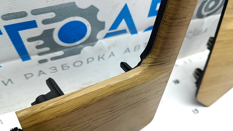 A set of front panel trims for the Tesla Model X 16-21 air vents in light wood, varnished.