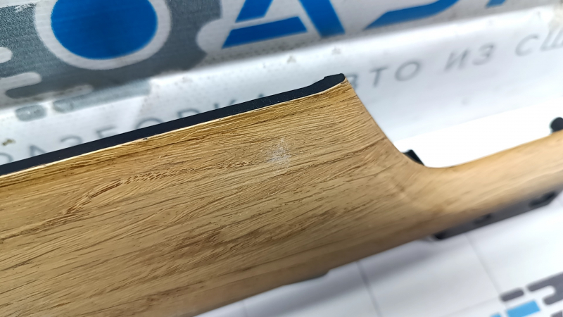 A set of front panel trims for the Tesla Model X 16-21 air vents in light wood, varnished.