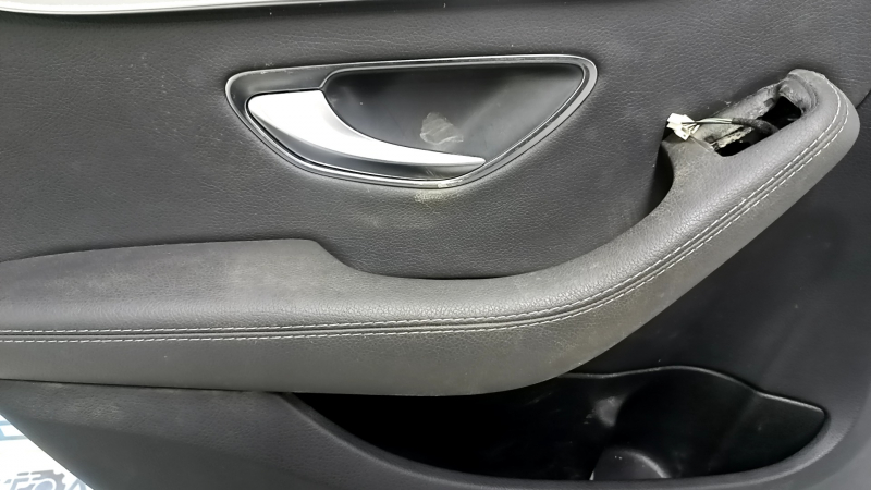 Door trim card rear left Mercedes C-class W205 19-21 dark gray leather without curtain, Burmester, dark gray leather insert, dark gray leather armrest, gray molding, with handle, contact with water