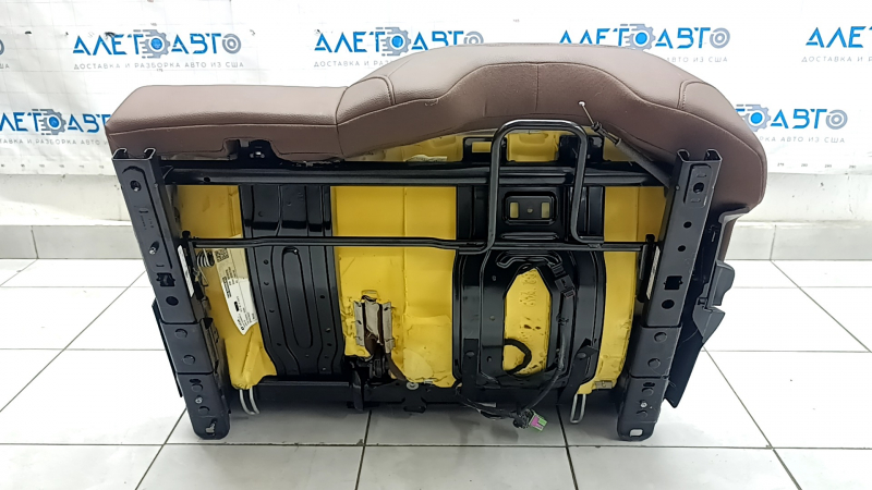 Rear seats, 2nd row, left, Audi Q5 80A 18-24, brown leather, with belt, armrest, needs cleaning, wrinkled
