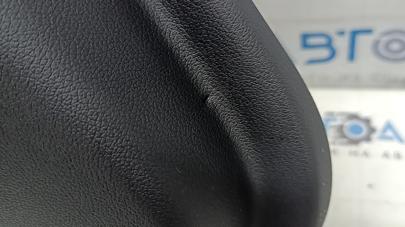 Rear left door panel assembly BMW 5 G30 17-23 black leather, Sensatec, armrest and insert black leather, glossy wood molding, with backlight, with handle, dent, tear