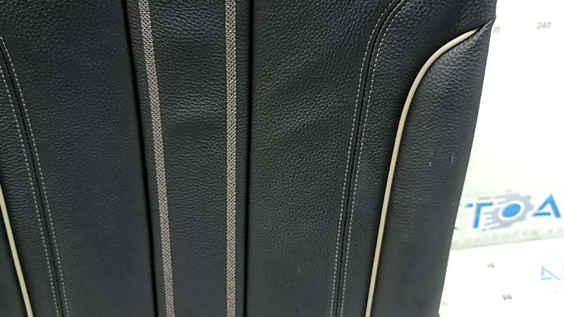 Rear seat backrest, 2nd row, left, BMW 5 G30 17-23, Dakota leather, black, heated, Sport line, wrinkled