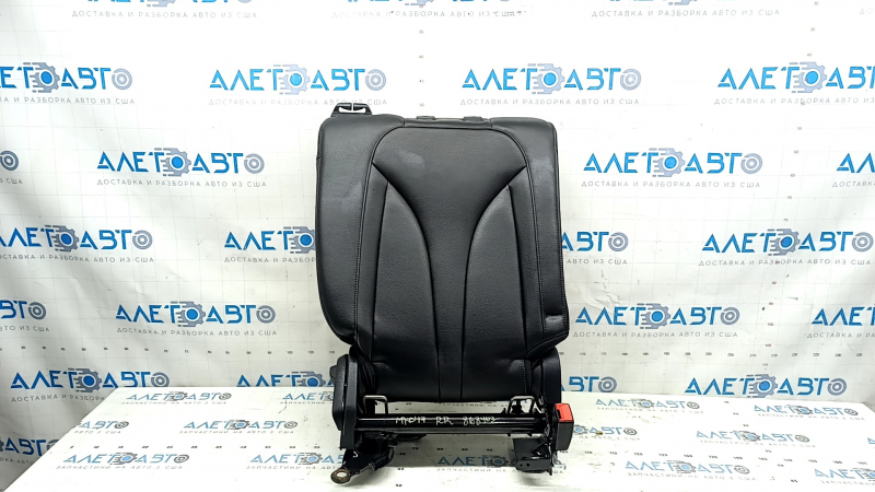 Right rear seat back, 2nd row, Lincoln MKC 15-19, black leather, wrinkled, needs cleaning, scratches on plastic