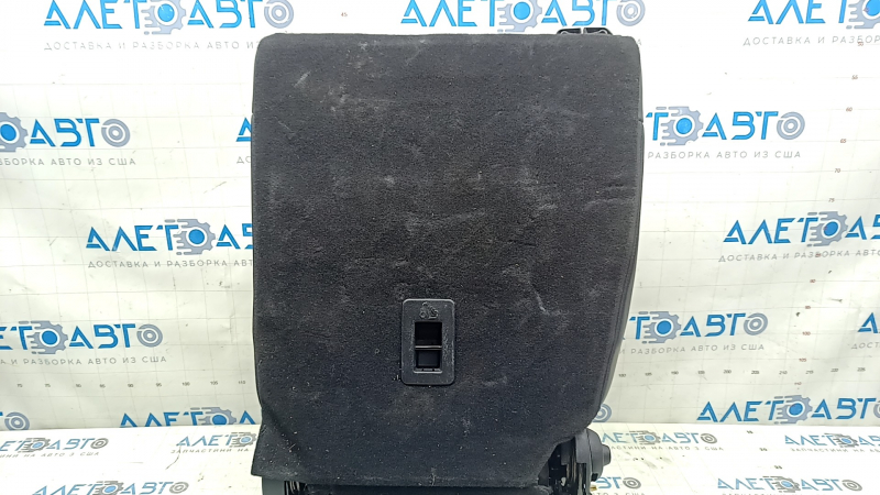 Right rear seat back, 2nd row, Lincoln MKC 15-19, black leather, wrinkled, needs cleaning, scratches on plastic