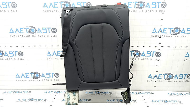 Rear seat backrest, 2nd row, left, BMW X5 G05 19-22, for 2 rows, black leather, heated and with a belt, dents