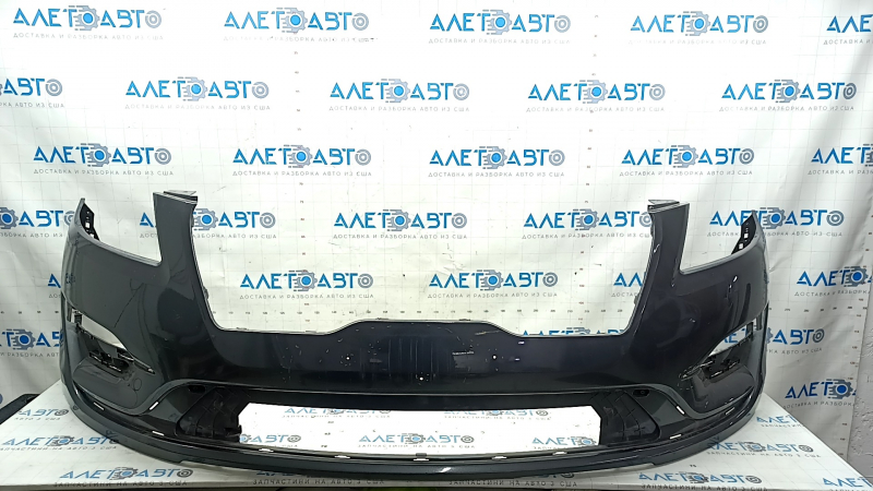 Bare front bumper for a 19-19 Lincoln MKC without parking sensors and a tow hook, J7 graphite, non-factory holes, scratches, and nicks