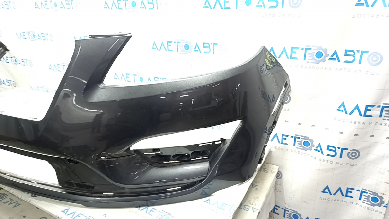 Bare front bumper for a 19-19 Lincoln MKC without parking sensors and a tow hook, J7 graphite, non-factory holes, scratches, and nicks