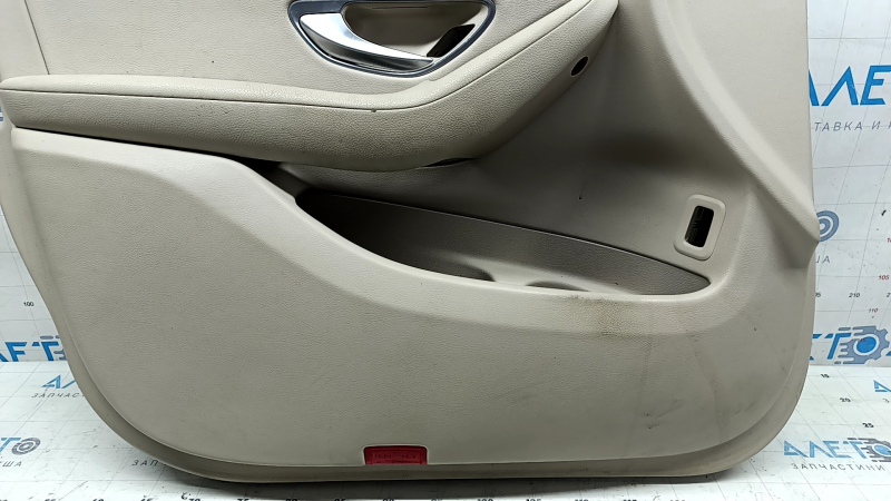 Front left door panel for Mercedes GLC 16-22, beige leather, wood grain insert, Burmester, beige leather armrest, illuminated, ready to clean