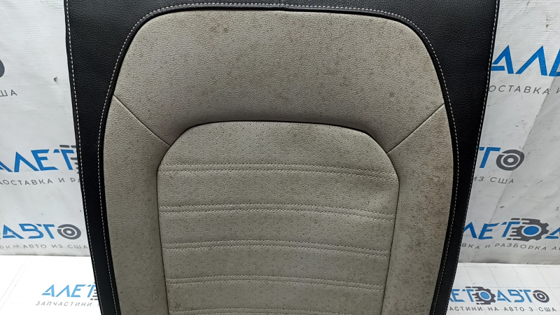 Left rear seat back for VW Passat b7 12-15 USA, black leather with gray insert, dry cleanable