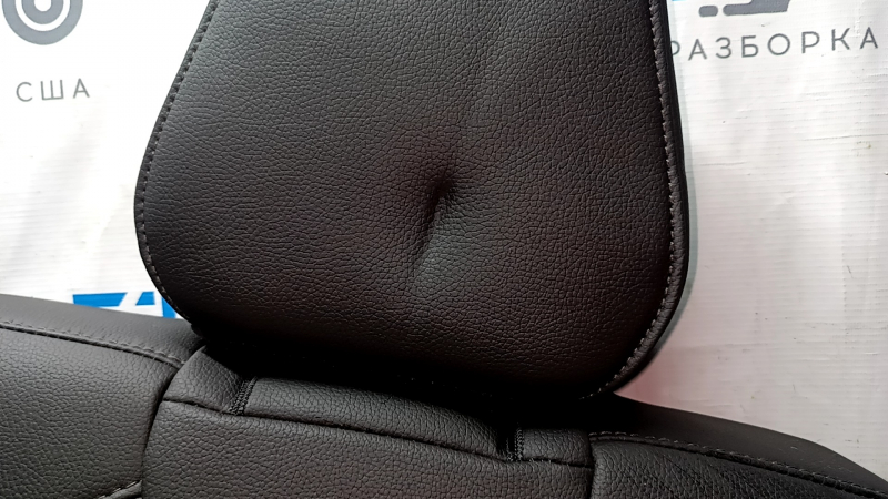 Right rear seat back, 3rd row, Acura MDX 14-16, black leather, with headrest, dents, scratches