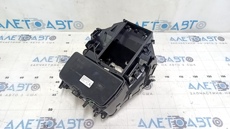 Mercedes GLC 20-22 center console pocket in brown wood, with backlighting, for wireless charging