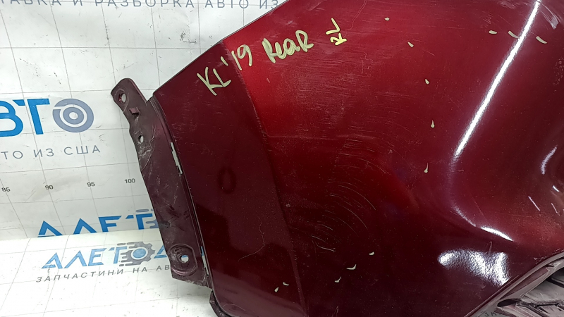 Jeep Cherokee KL 19-23 rear bumper, bare left, red, scratches