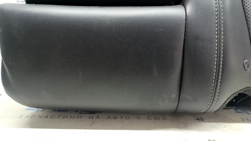 Left rear seat backrest for Jeep Cherokee KL 19-23, black leather, perforated, with armrest