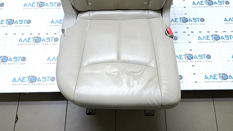 Rear row of seats, 2nd row, right, Nissan Pathfinder 13-16, beige leather, wrinkled, scratches