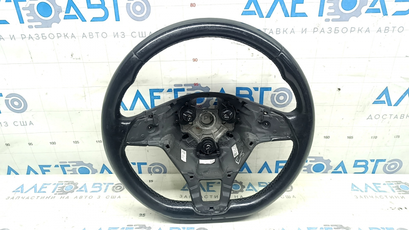 Naked steering wheel VW Passat b8 16-19 USA leather black, without trim and buttons, needs cleaning, scratches