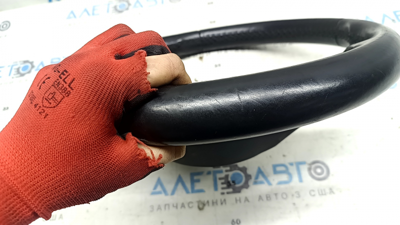 Naked steering wheel VW Passat b8 16-19 USA leather black, without trim and buttons, needs cleaning, scratches