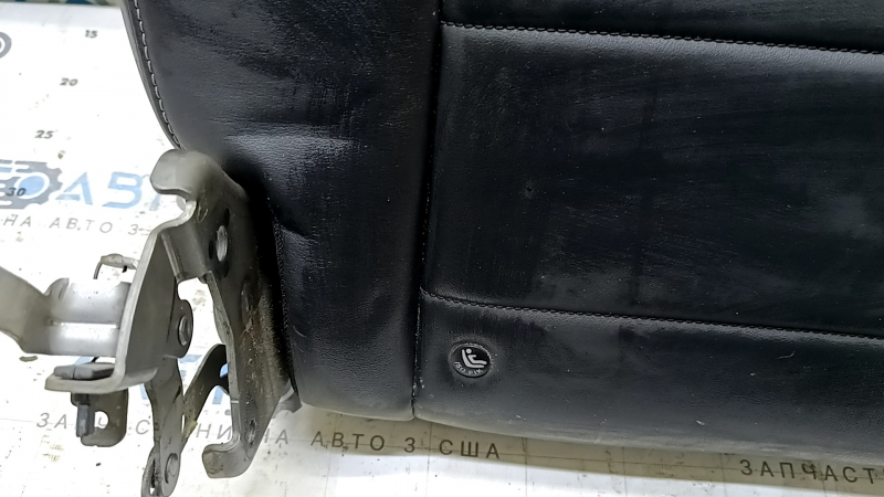 Backrest of the rear row of seats, 2nd row, right, Infiniti QX50 19-21, black leather, wrinkled