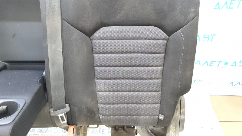 Rear seat, 2nd row, upper left, Ford Edge 15-24, black cloth, with armrest, with belt, for cleaning