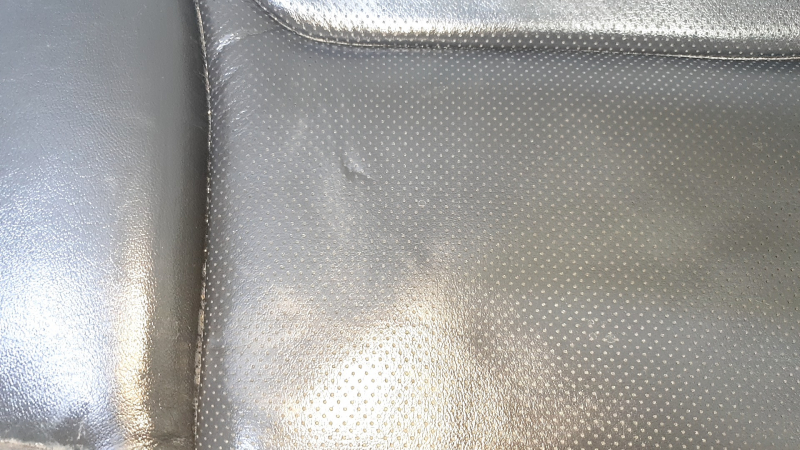 Rear seat cushion, 2nd row, left, Mazda CX-9 16-17, black leather, perforated, wrinkled