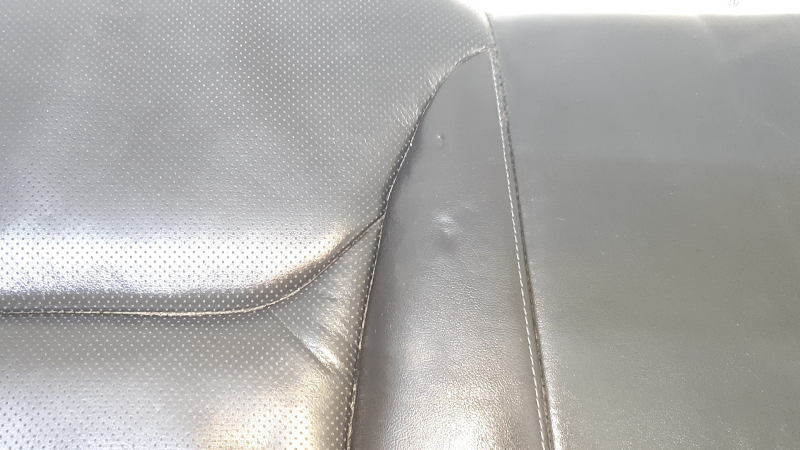 Rear seat cushion, 2nd row, left, Mazda CX-9 16-17, black leather, perforated, wrinkled