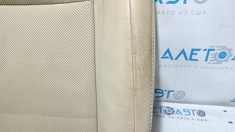 Lexus ES300h ES350 13-18 passenger seat back upholstery, beige leather, heated and ventilated, cracked leather, dry cleanable