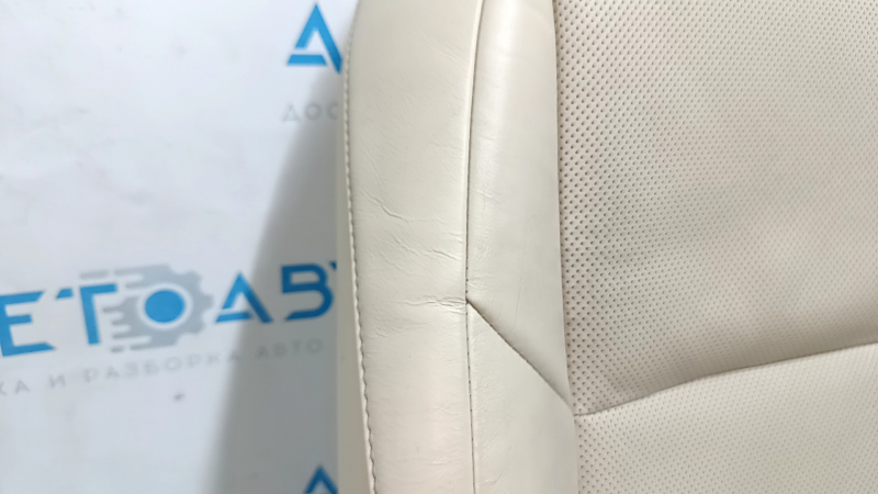 Lexus ES300h ES350 13-18 passenger seat back upholstery, beige leather, heated and ventilated, cracked leather, dry cleanable