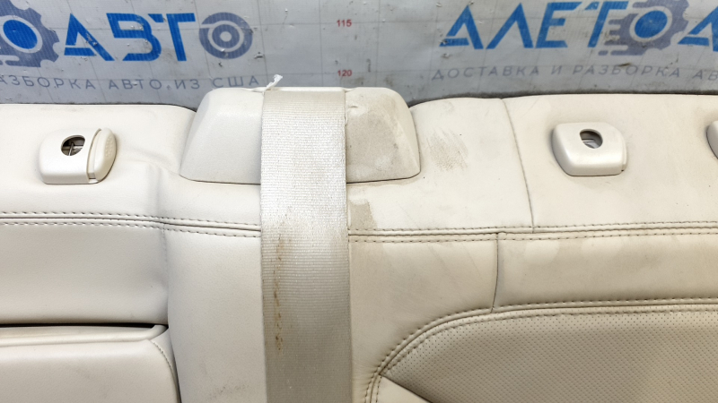 Left rear seat backrest, 2nd row, Lincoln MKX 2016-2018, black leather, perforated, with belt and armrest, no plug