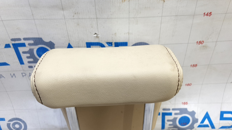 Rear left headrest, 3rd row, Toyota Highlander 14-19, beige leather, black stitching, cleanable