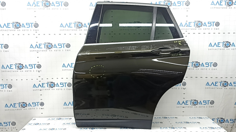 Rear left door assembly BMW X1 F48 16-22 tinted, brown C07, dent, bump