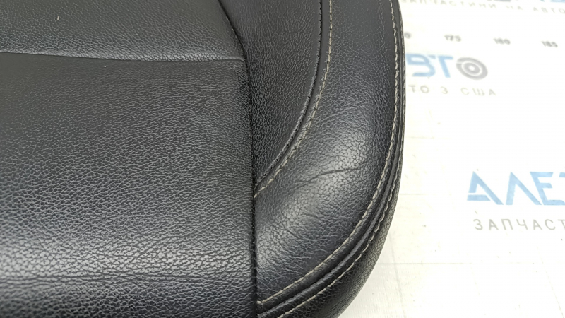 Volvo XC40 19-25 passenger seat cushion upholstery, black leather with white stitching, heated, cracked, dry cleanable