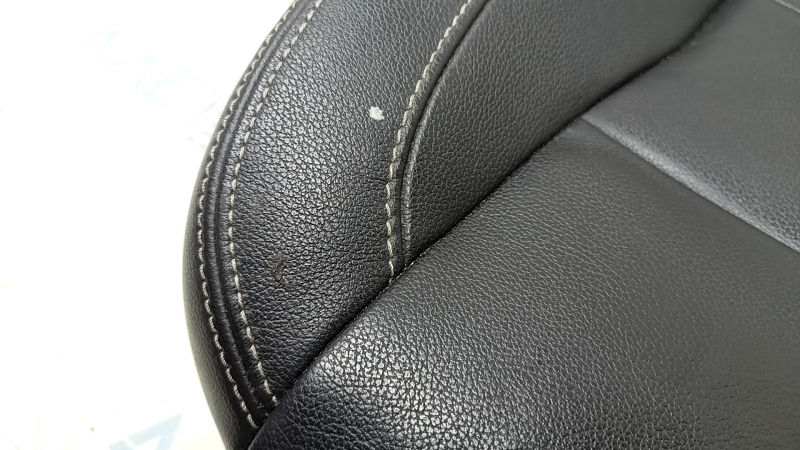 Volvo XC40 19-25 passenger seat cushion upholstery, black leather with white stitching, heated, cracked, dry cleanable