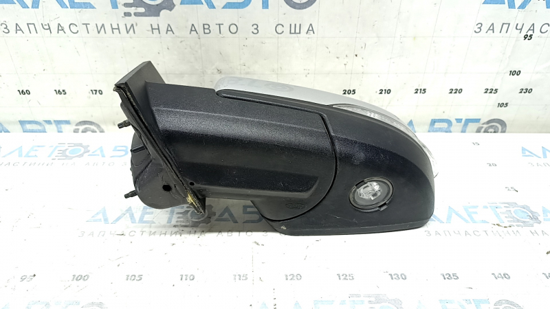 Left side mirror assembly for Ford Edge 19-24, 14 pins, BSM, heated, illuminated, auto-dimming, turn signal, silver, scratches on the turn signal