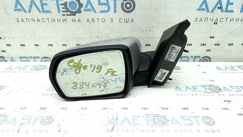 Left side mirror assembly for Ford Edge 19-24, 14 pins, BSM, heated, illuminated, auto-dimming, turn signal, silver, scratches on the turn signal