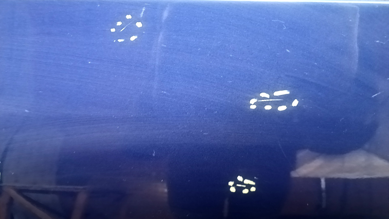 Tesla Model Y 20-25 blue PPSB rear right door, bare, dents, scratches, peeling paint