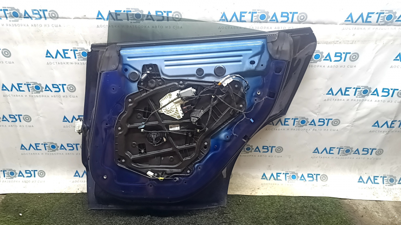 Tesla Model Y 20-25 blue PPSB rear right door, bare, dents, scratches, peeling paint