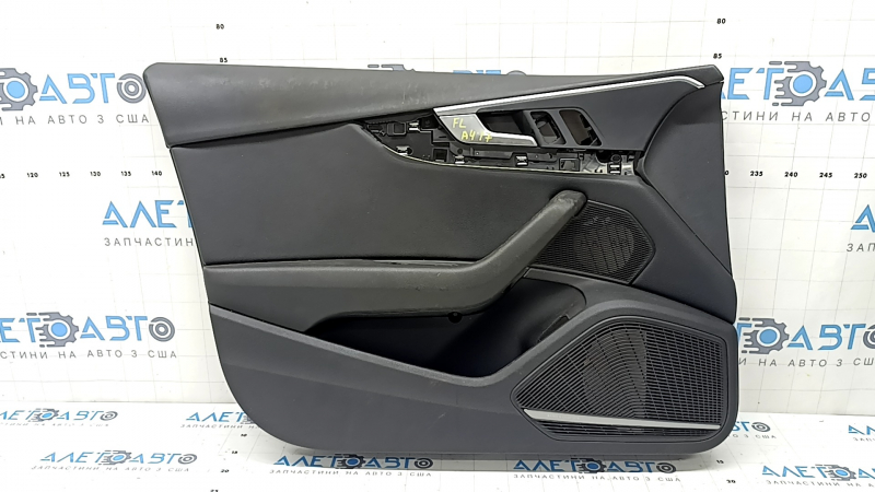 Black front left door panel for Audi A4 B9 17-19, black leather armrest, black leather insert, for seat memory, Bang & Olufsen, dry-cleanable, peeling handle coating