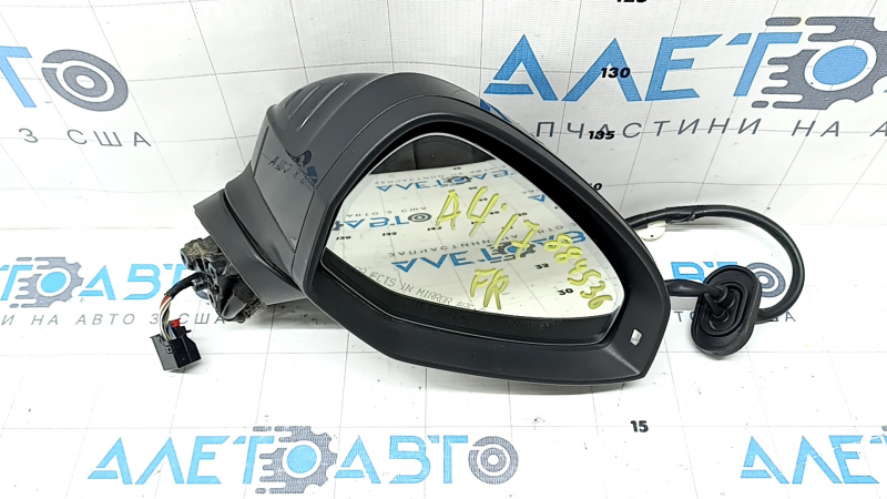 Right side mirror assembly for Audi A4 B9 17-19, 14 pins, turn signal, auto-dimming, auto-folding, memory, graphite, seal is dry