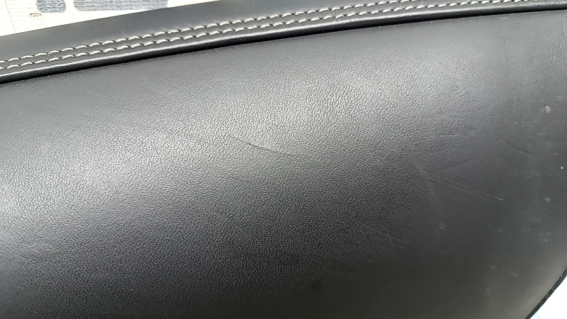Left side bolster for the 2nd row of seats, Volvo XC60 18-25, black Nappa leather, dents, broken fastener