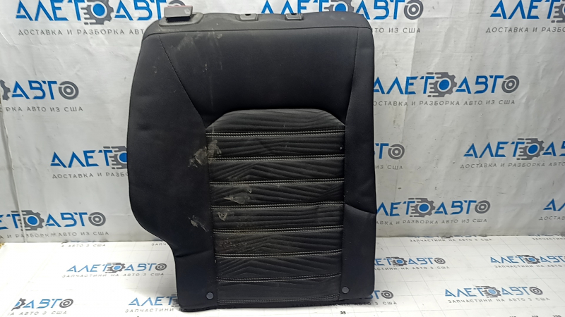Right rear seat backrest for Ford Fusion mk5 13-16, black fabric, white stitching, dry clean, faded