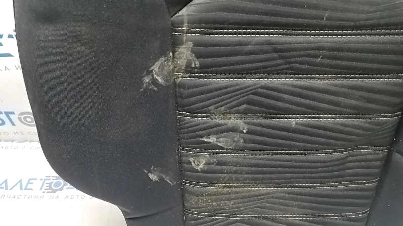 Right rear seat backrest for Ford Fusion mk5 13-16, black fabric, white stitching, dry clean, faded