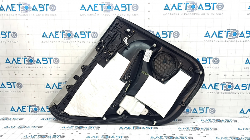 Mitsubishi Outlander 22-23 rear right door panel, black with gray leather, with gray leather armrest, with handle, scratches, dented, needs cleaning