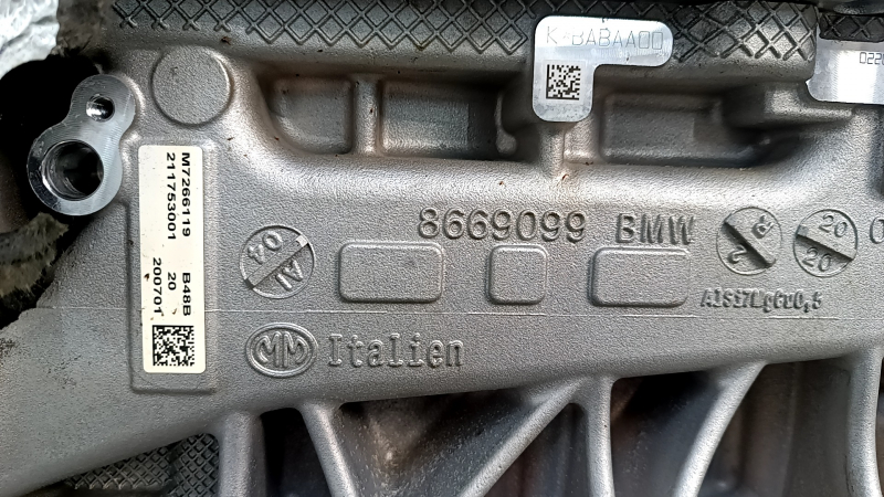 BMW 3 Series G20 19-23 2.0T B46B20B RWD 41kW, water damage, emulsion, for parts