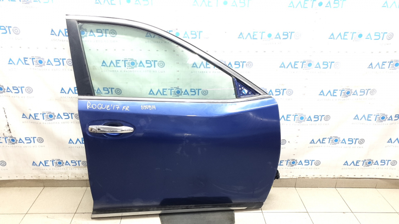 Nissan Rogue 14-20 keyless front right door assembly, blue RBY, bumpers