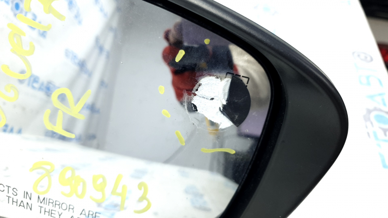 Right side mirror assembly for Nissan Rogue 17-20, 15 pins, blue, heated, turn signal, camera